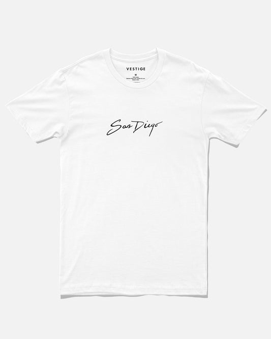 San Diego Script Tee, White