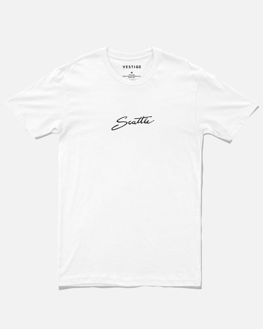 Seattle Script Tee, White